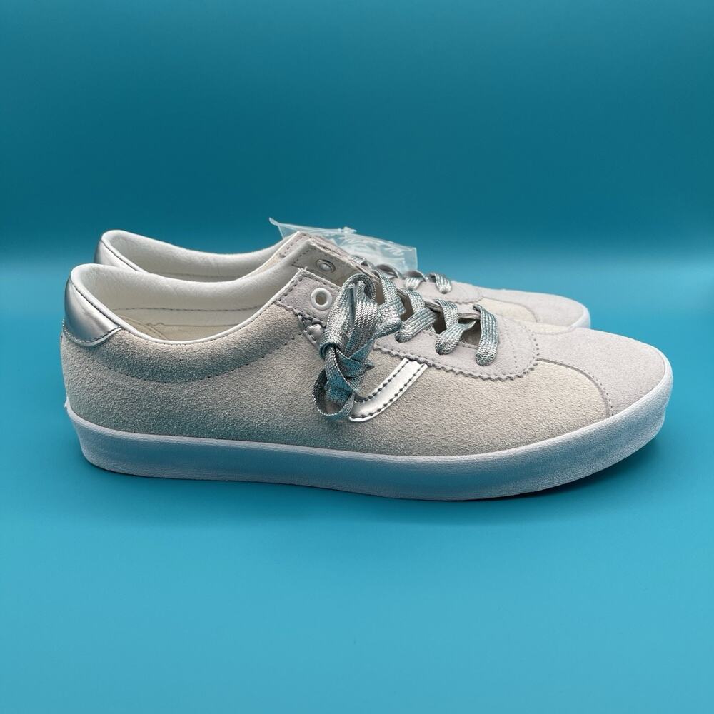 VANS Sport Low Sport White Silver Gray Suede Shoes Sneakers Mens 9.5 Womens 11